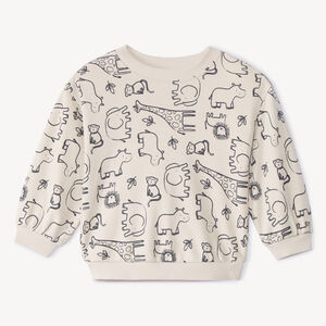 Sudadera de felpa oversize con estampado de animales para bebé niño 