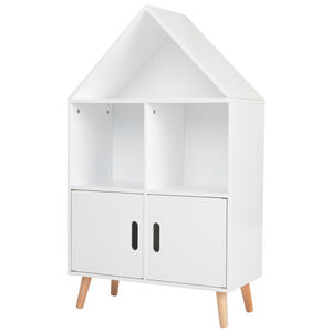 Biblioteca en forma de casa con 2 puertas 