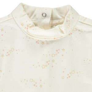 Camiseta interior con cuello cisne en jersey fantasía para bebé niña 