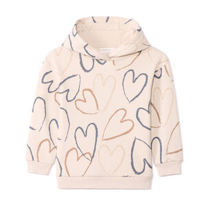 Sweat oversize imprimé à capuche pour fille  Main Sweat oversize imprimé à capuche pour fille