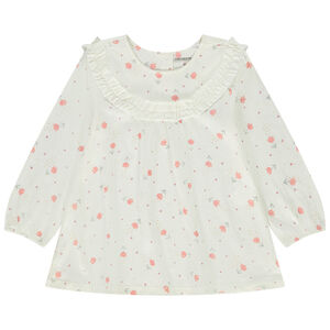 Túnica de manga larga en jersey estampado para bebé niña 