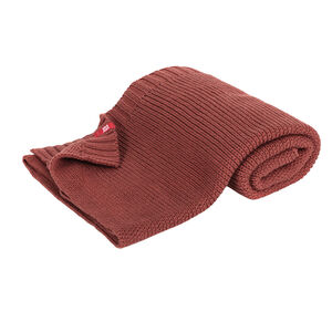 Manta de punto burdeos 