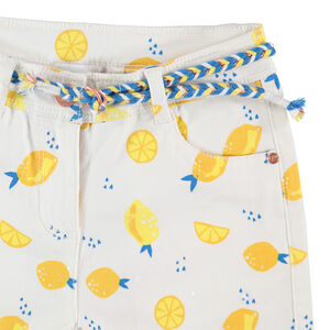 Pantalones cortos en twill estampado con cinturilla de cordón  Main Pantalones cortos en twill estampado con cinturilla de cordón