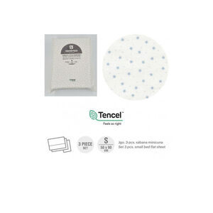 Juego de sábanas para minicuna de 50x90 3 piezas Estrellas Celeste 