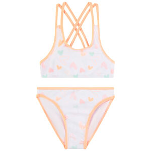 Bañador de 2 piezas en jersey estampado corazones para niña 