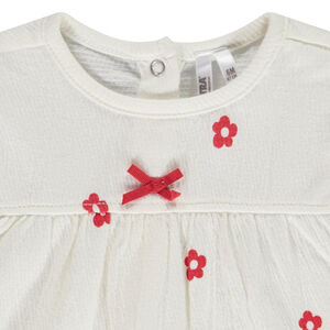 Pelele de punto crinkle estampado floral para bebé niña 