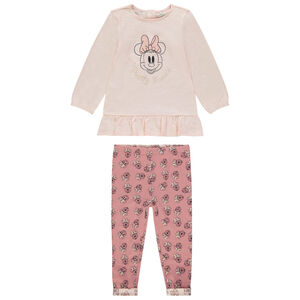 Conjunto de túnica con print de Minnie Mouse de Disney y leggings con estampado all-over 