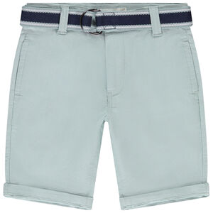 Bermuda con cinturón de tela efecto armadura para niño 