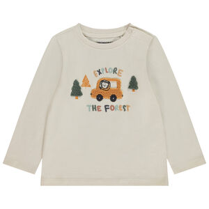 Camiseta de manga larga con parches de rizo para bebé niño 