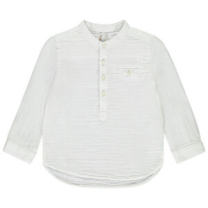 Camisa de manga larga de gasa de algodón para bebé niño. 