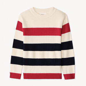 Pull manches longues rayé en tricot pour garçon   Main Pull manches longues rayé en tricot pour garçon