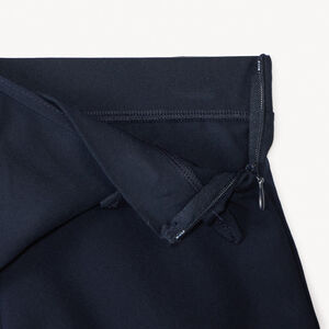 Falda-pantalón cruzada de tela azul marino para niña 