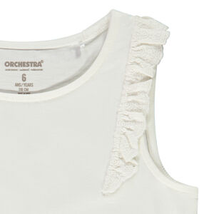 Débardeur à volants en broderie anglaise pour fille 