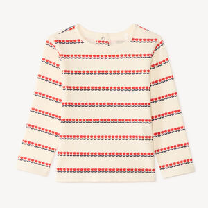Camiseta de manga larga para niña con estampado de tulipanes 