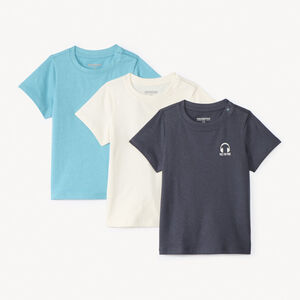 Lote de 3 camisetas lisas de manga corta para bebé niño 