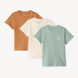 Lote de 3 camisetas lisas de manga corta para bebé niño 
