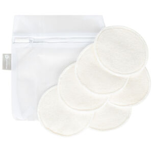 Discos de lactancia lavables de fibra de bambú x6 