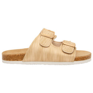 Sandalias doradas de doble hebilla para niña 