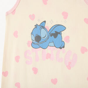 Camisa de noche de tirantes con estampado de corazones de Stitch de Disney para niña. 