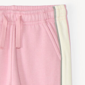 Pantalón de chándal rosa para niña con bandas contrastantes 