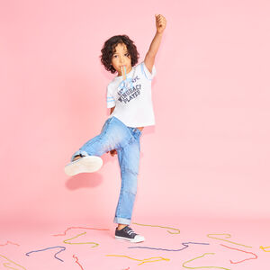 Camiseta de manga corta estilo fútbol americano para niño 