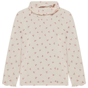 Pelele de cuello alto con estampado de flores para niña  Main Pelele de cuello alto con estampado de flores para niña