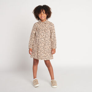 Robe chemise en voile imprimée style léopard pour fille  Main Robe chemise en voile imprimée style léopard pour fille