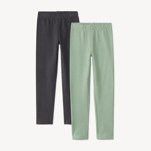 Lote de 2 leggings para niña de felpa. 