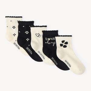 Set de 5 calcetines para niñas con estampado de flores 