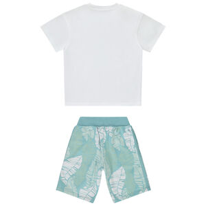 Conjunto corto 2 piezas con estampado de palmeras para niño 