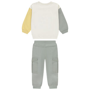 Conjunto de chándal de felpa con efecto color block para bebé niño 