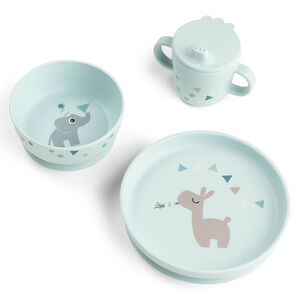 Vajilla infantil 3 piezas Foodie Celebration azul 