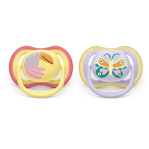 Lote de 2 chupetes de silicona 0-6 meses Ultra Air 