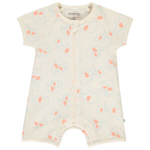 Combishort en punto de panal impreso de elefantes para bebé niño 