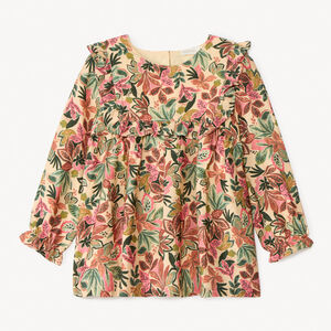 Tunique manches longues imprimé fleurs pour fille  Main Tunique manches longues imprimé fleurs pour fille