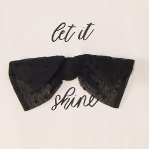 Camiseta de manga corta con volantes y lazo para niña 