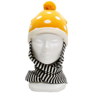 Gorro tipo bufanda de punto con lunares y rayas de jacquard 
