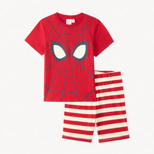 Conjunto de pijamas cortos de 2 piezas de Spiderman Marvel para niño. 