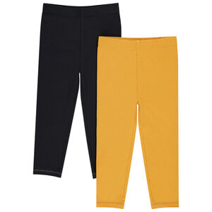 Pack de 2 leggings lisos de algodón para bebé niña 