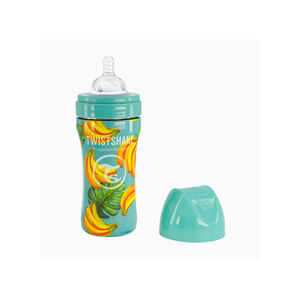 Biberón anticólicos de acero 330 ml motivo bananas 