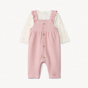 Conjunto de 2 piezas con pichi de motivos calados para niña. 