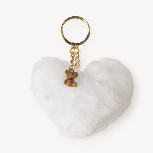 Porte-clefs fille cœur et breloque ourson 