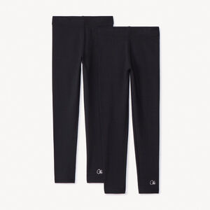 Lote de 2 leggings lisos para niña  Main Lote de 2 leggings lisos para niña