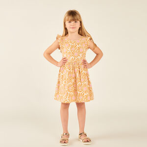 Vestido de flores sin mangas con espalda descubierta para niña 