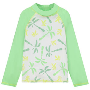 Camiseta de manga larga anti-UV SPF 50+ estampada con palmeras para niño 
