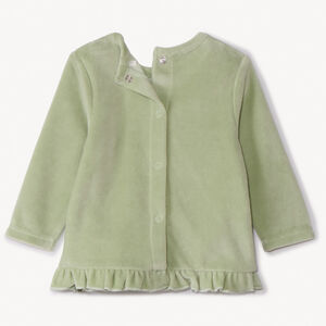 Pyjama 2 pièces en velours pour bébé fille avec finitions différentes selon l'âge 