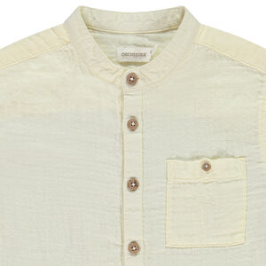 Camisa de manga corta unicolor de gasa de algodón para niño 