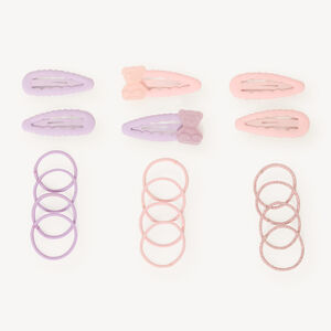 Lot de 6 barrettes et 12 élastiques pour fille 