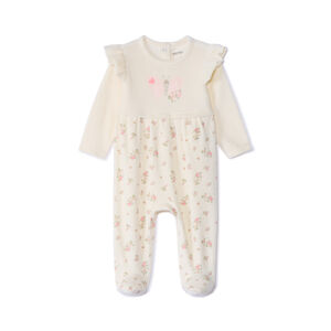 Pelele de terciopelo efecto 2 en 1 con estampado de flores para bebé niña 