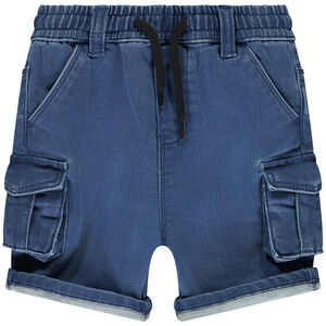 Bermudas efecto denim liso con bolsillos cargo para bebé niño 